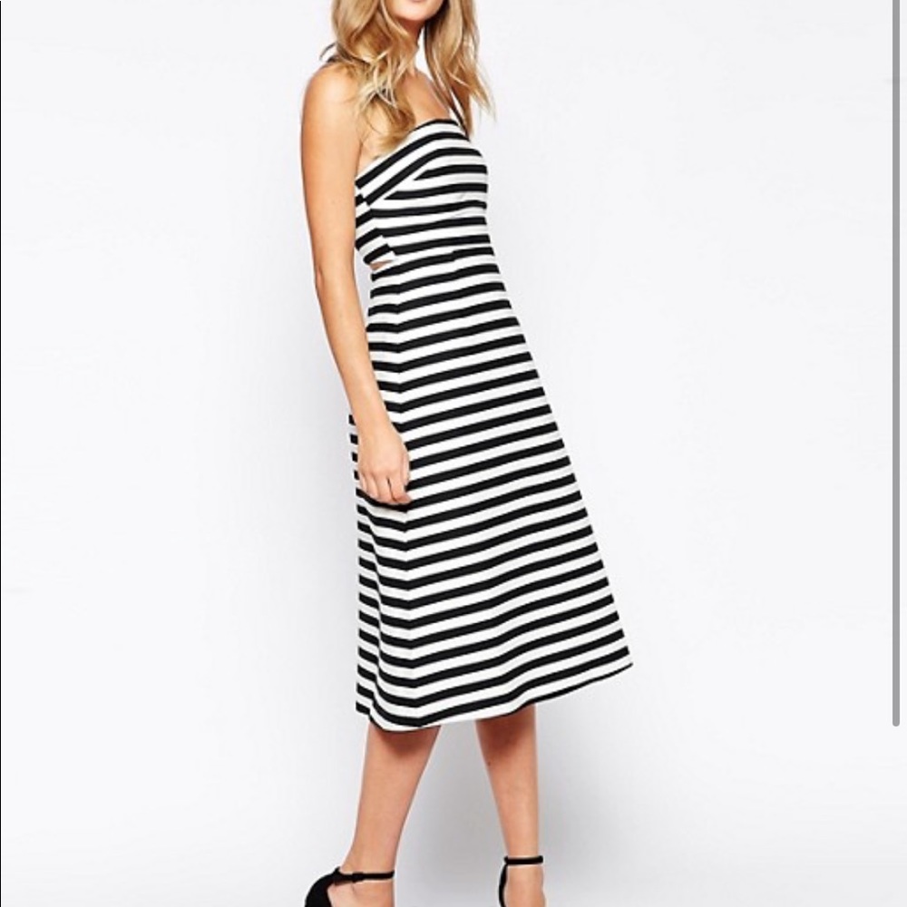 ASOS Stripe Structured Clean Bandeau Dress
